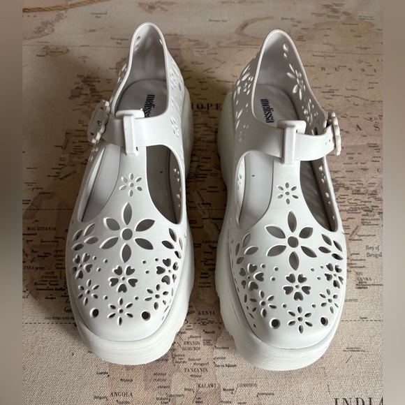 Melissa Kick Off Lace Platform Jelly Shoes Size 10 US 41/42 EU Black Mary Jane - Picture 2 of 14